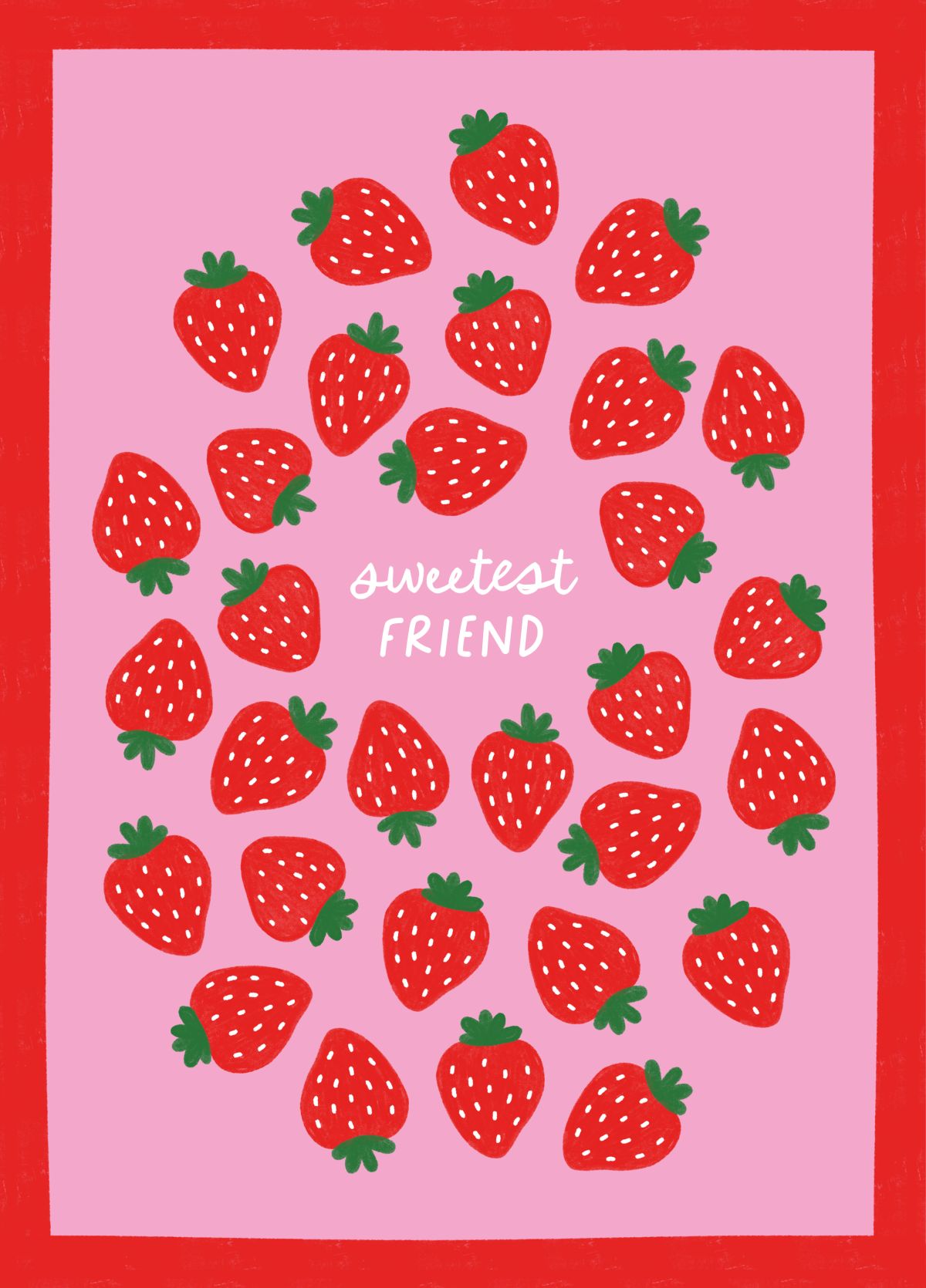 Sweetest Friend | Strawberry Friendship Card