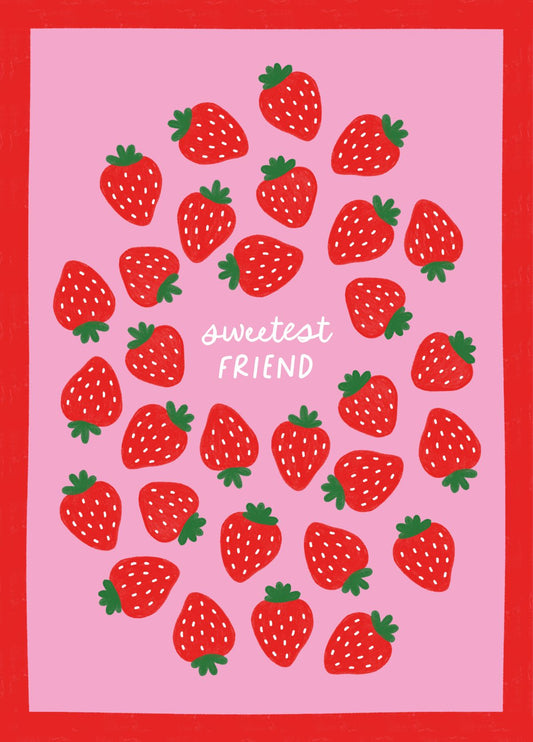 Sweetest Friend | Strawberry Friendship Card