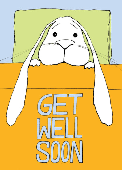 Bed Bunny Get Well Soon Card