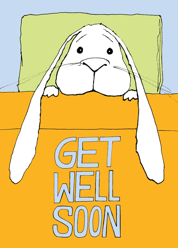 Bed Bunny Get Well Soon Card