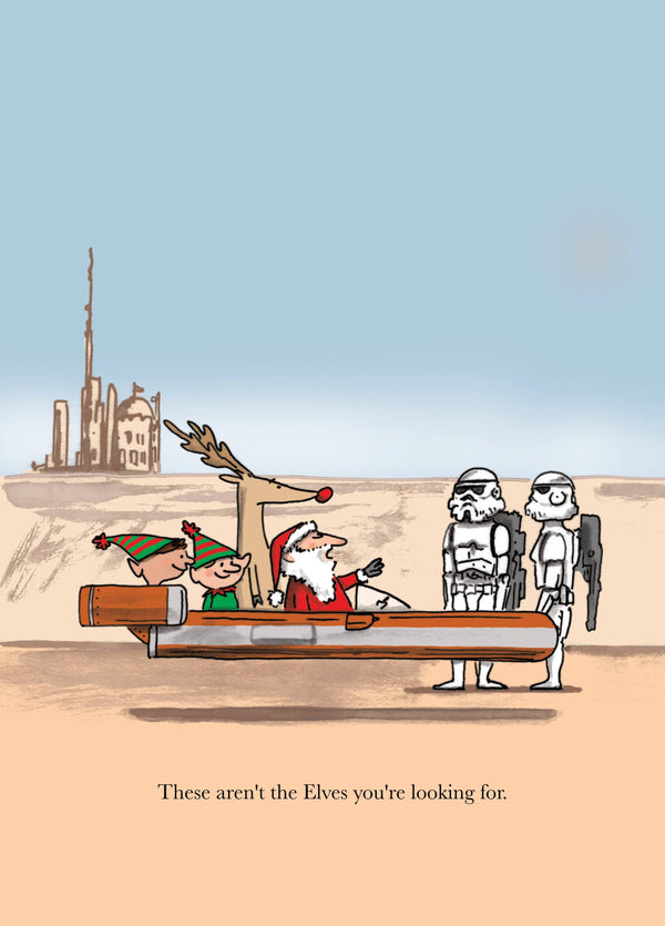These Aren't The Elves You're Looking For Christmas Card