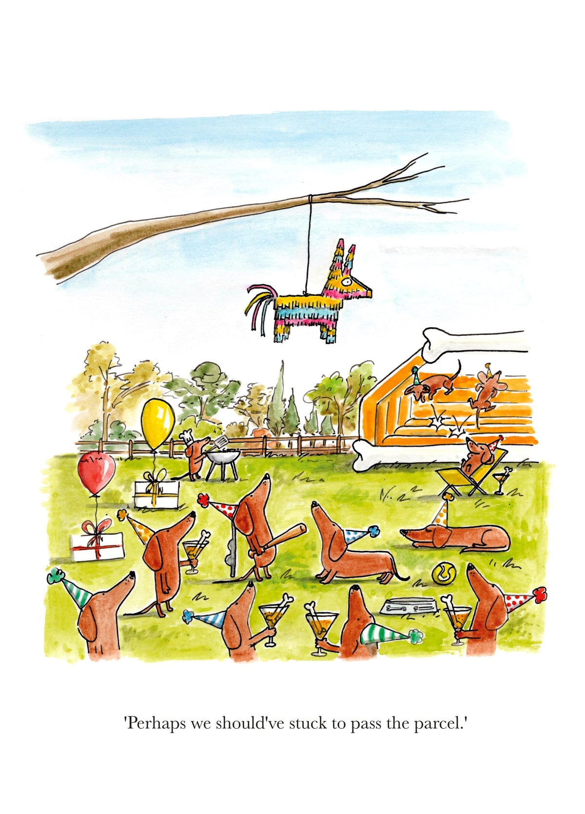 Dachshund Pinata Card