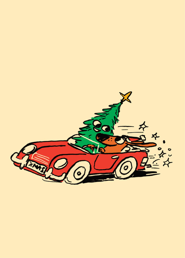 Driving Home For Christmas Card