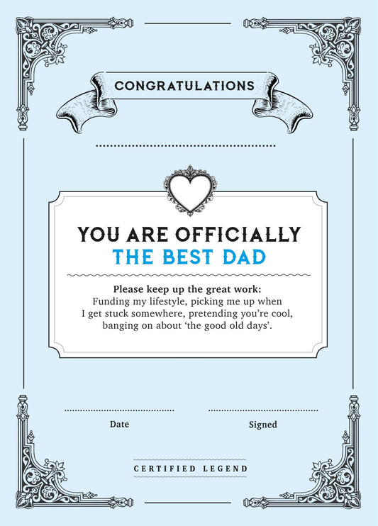 Best Dad Certificate