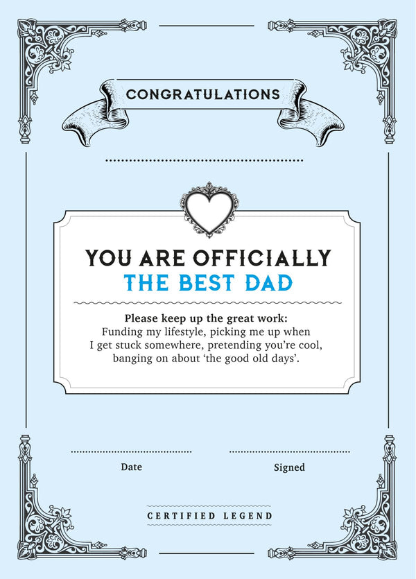 Best Dad Certificate