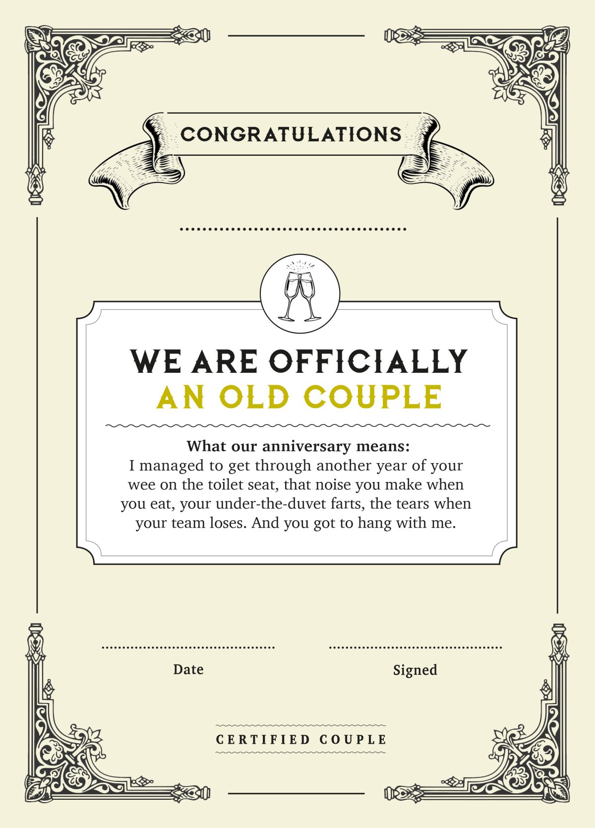 We're Officially An Old Couple!