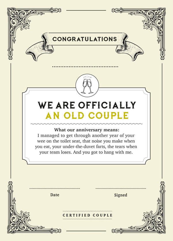 We're Officially An Old Couple!