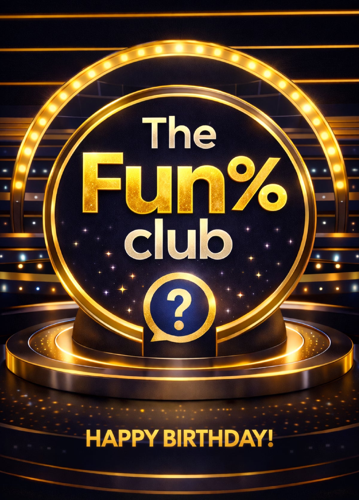 Fun% Club Birthday Card Tv One Percent Quiz Show Card