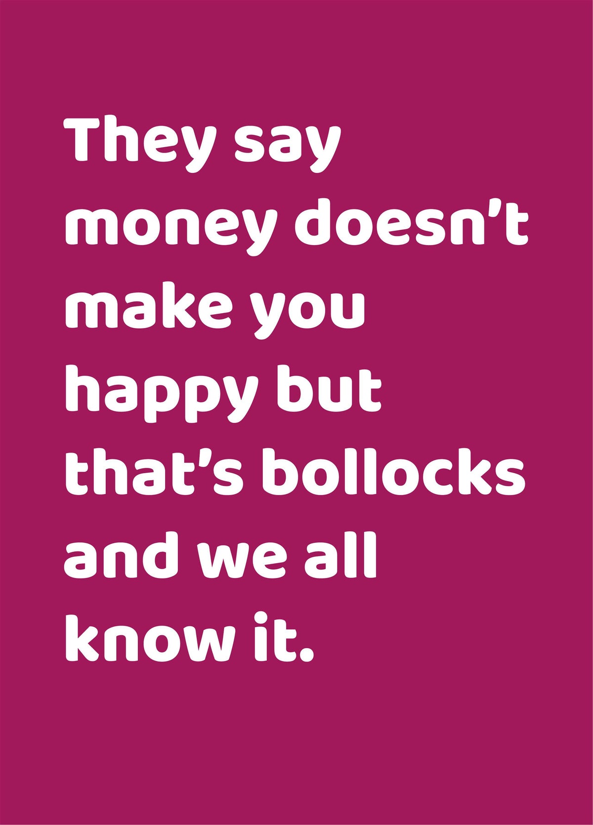 Money Bollocks Card