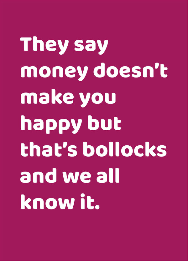Money Bollocks Card