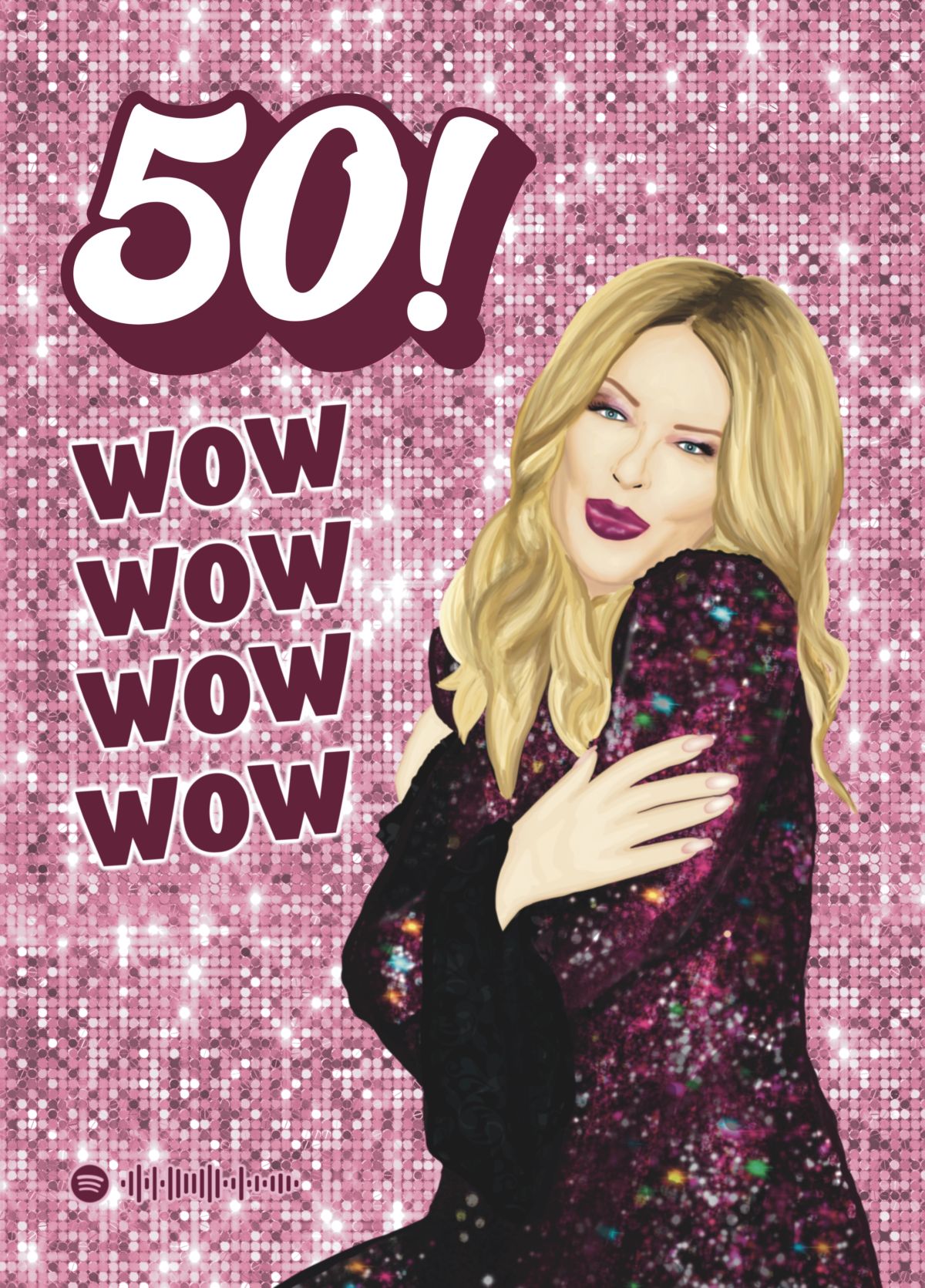 Kylie Minogue 50th Birthday Card