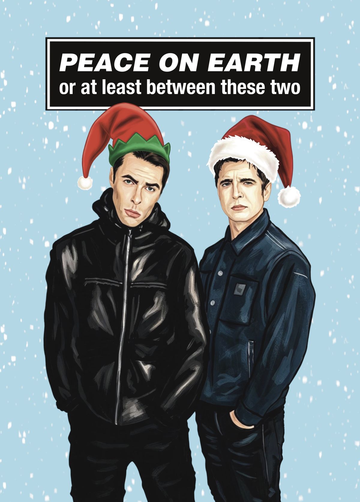 Funny Oasis Christmas Card - Liam And Noel