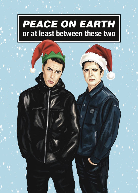 Funny Oasis Christmas Card - Liam And Noel