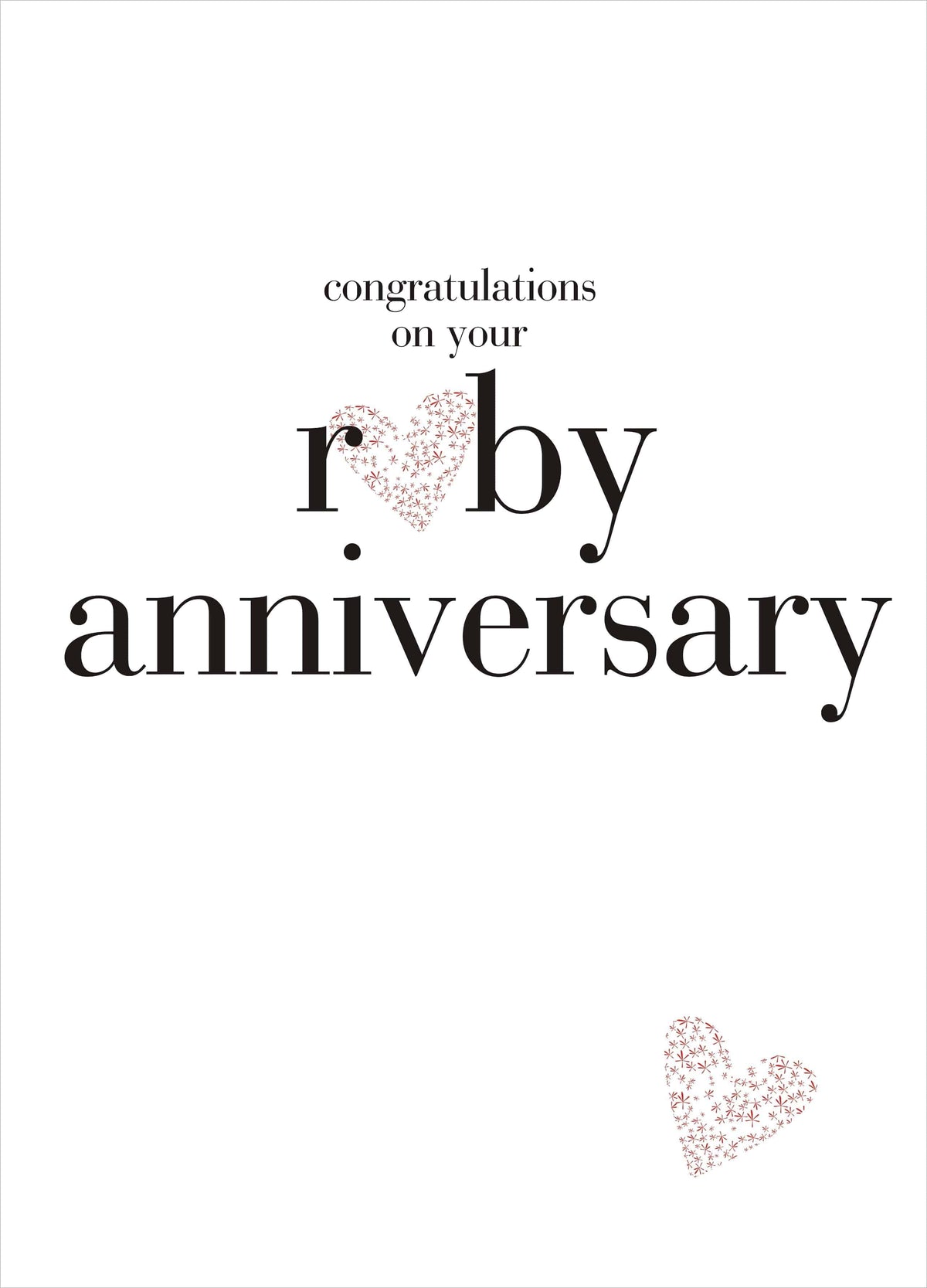 Ruby Anniversary Heart Card