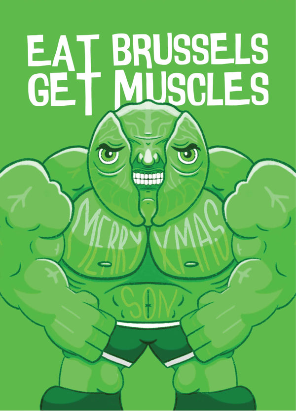 Son Get Muscles Christmas Card