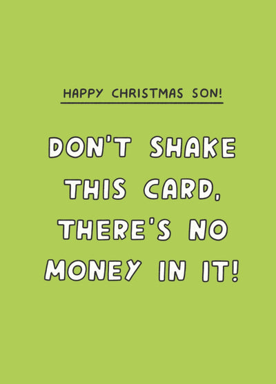 Son No Money Christmas Card