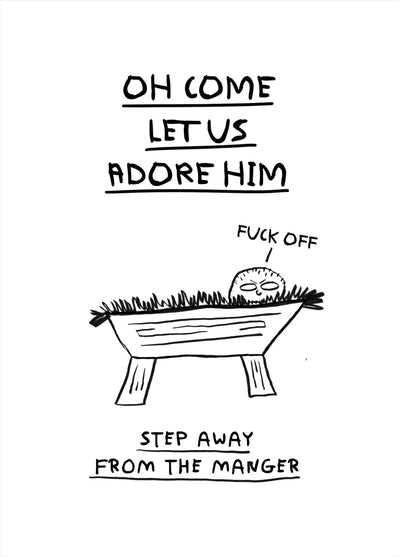 Let Us Adore Him Christmas Card