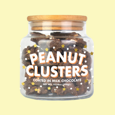 Milk Chocolate Peanut Clusters Glass Treats Jar