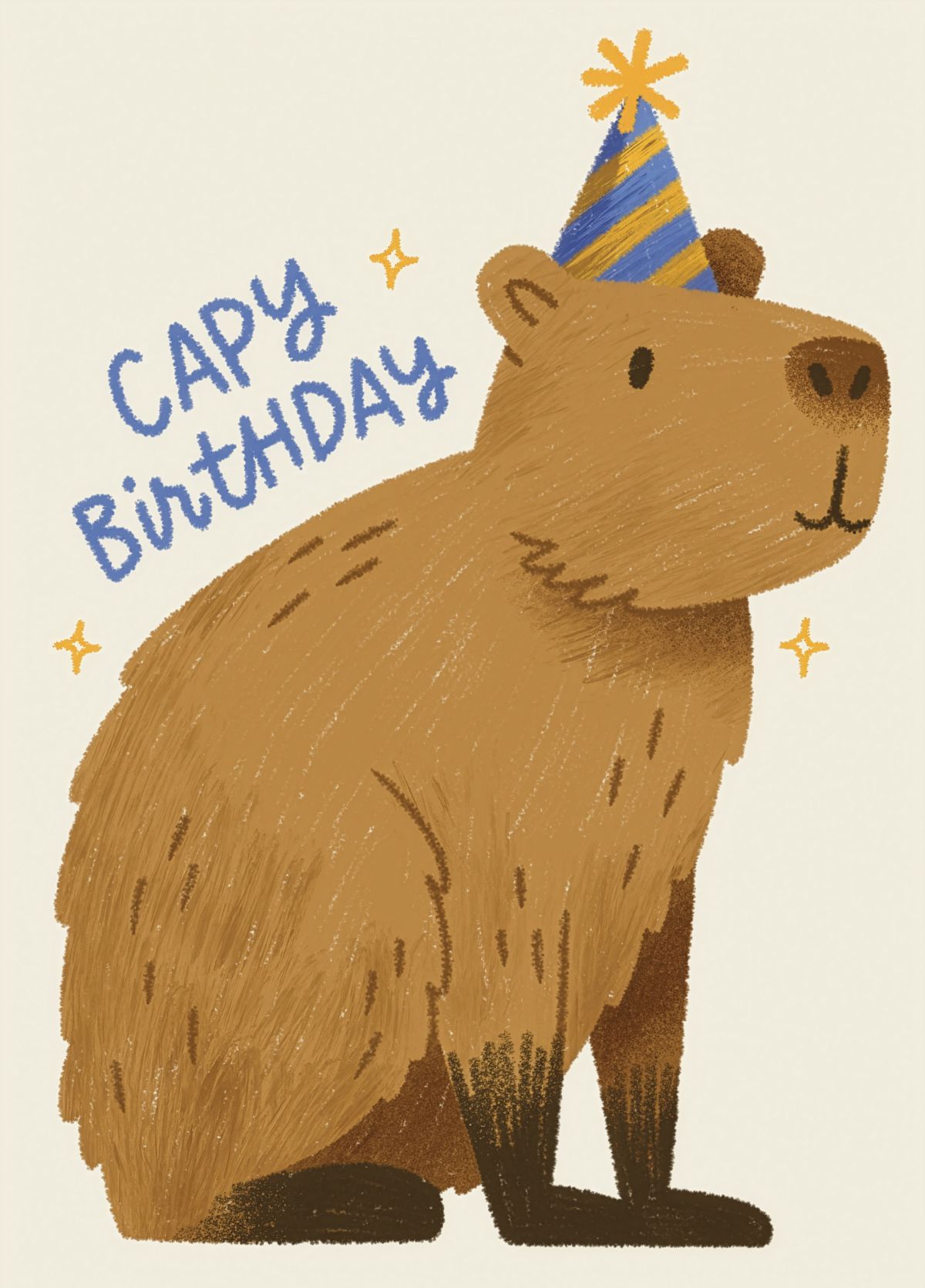 Capybara Birthday Card