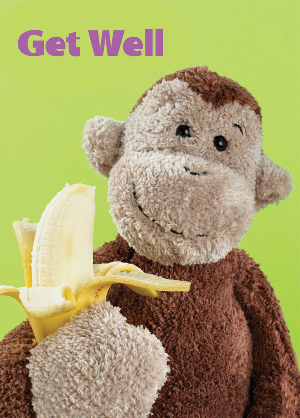 Cuddly Monkey Get Well Card