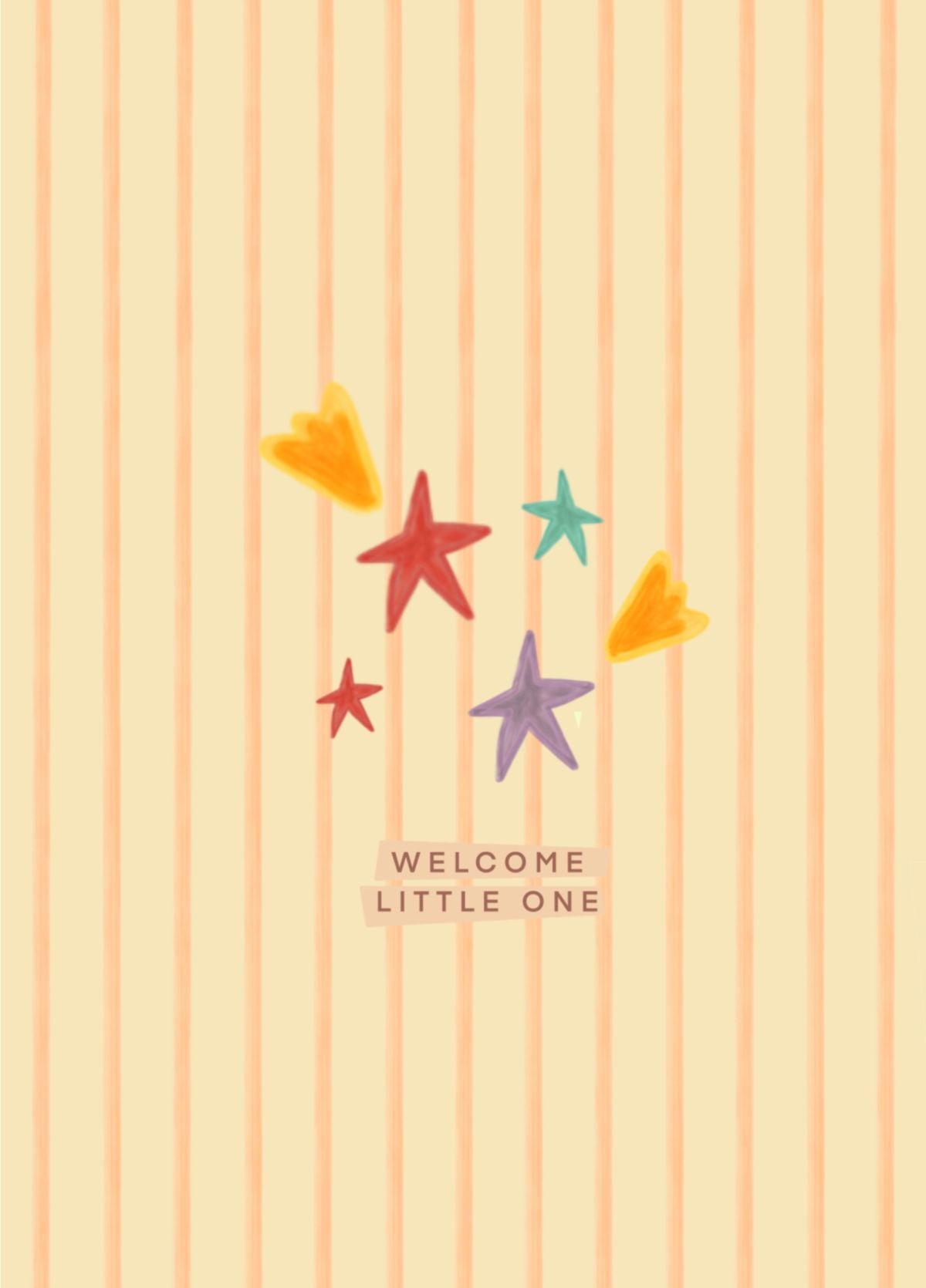 Little One Stripes & Stars New Baby Celebration Card
