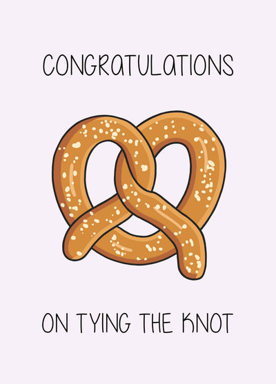 Tying The Knot Pretzel Wedding Card