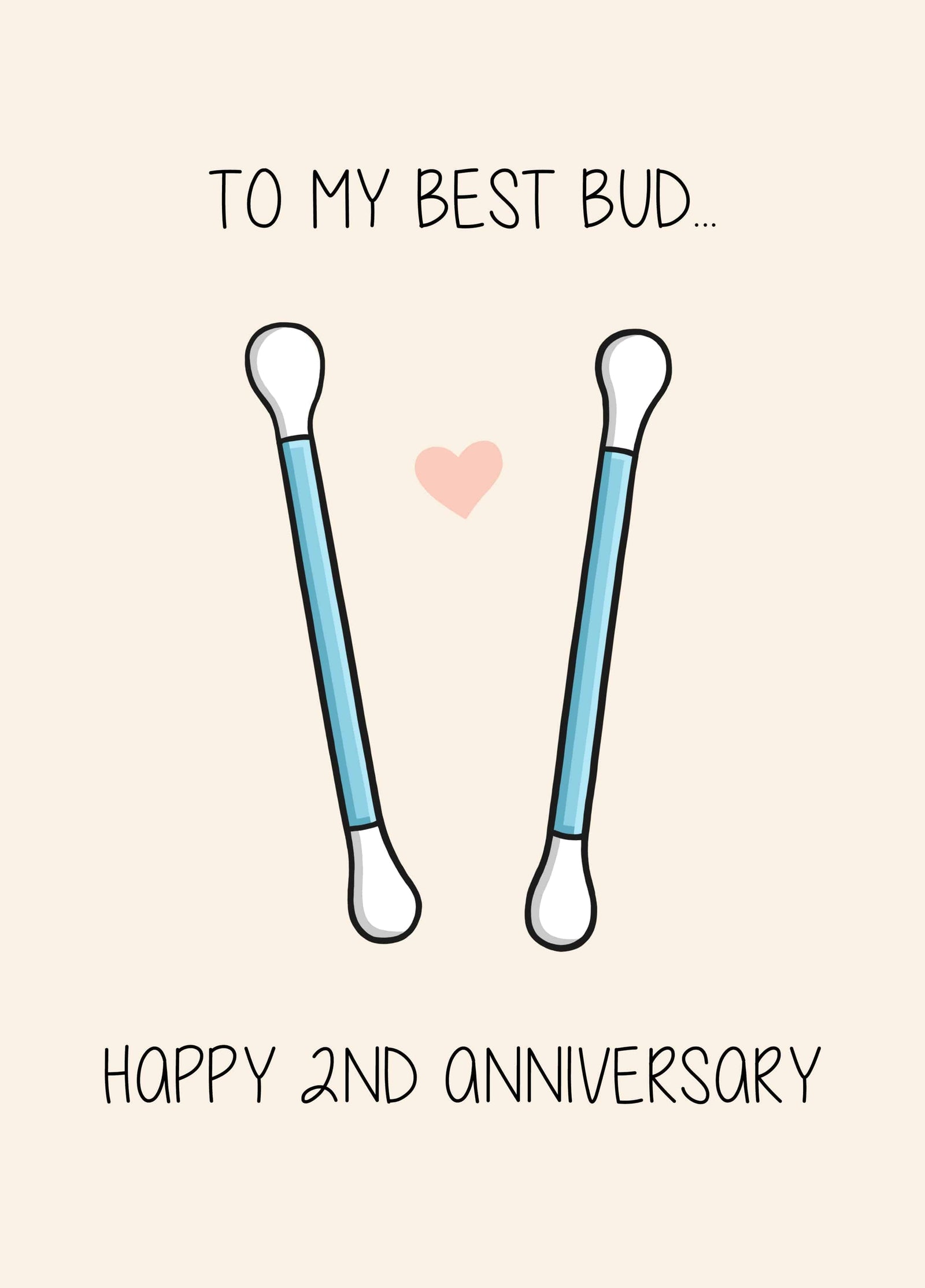 Happy 2nd Anniversary Card Cotton Card