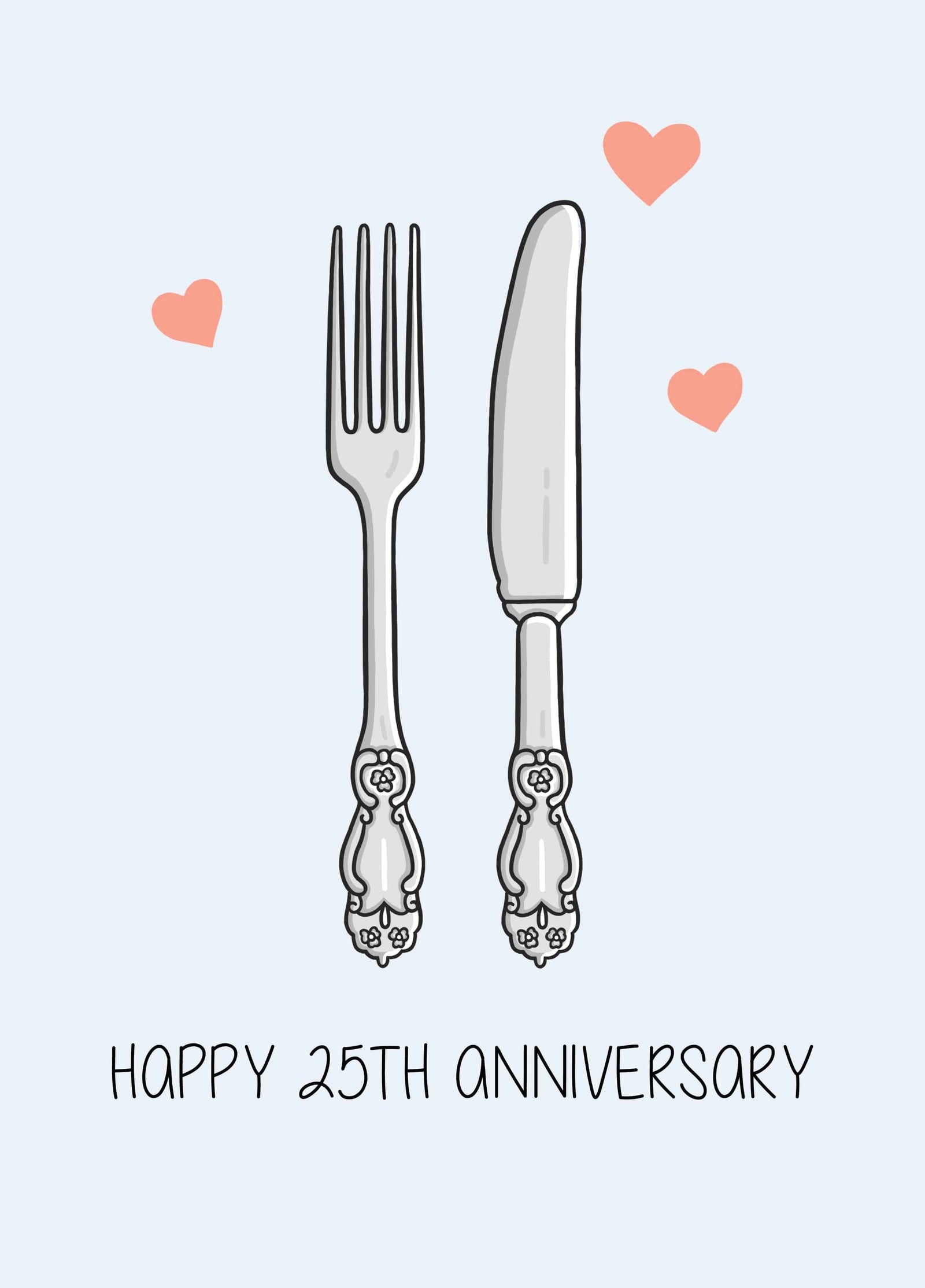 Happy 25th Anniversary Card Silver Card