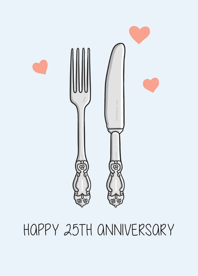 Happy 25th Anniversary Card Silver Card