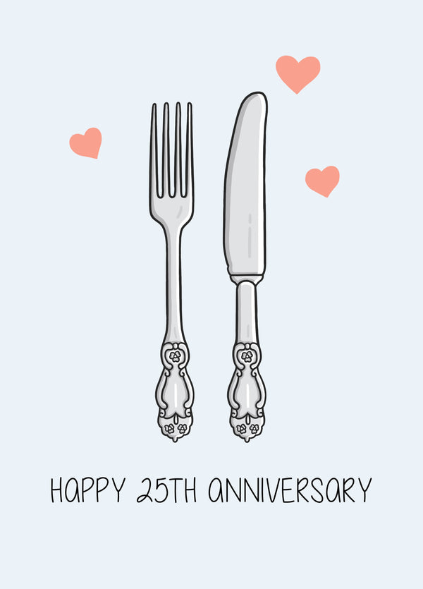 Happy 25th Anniversary Card Silver Card
