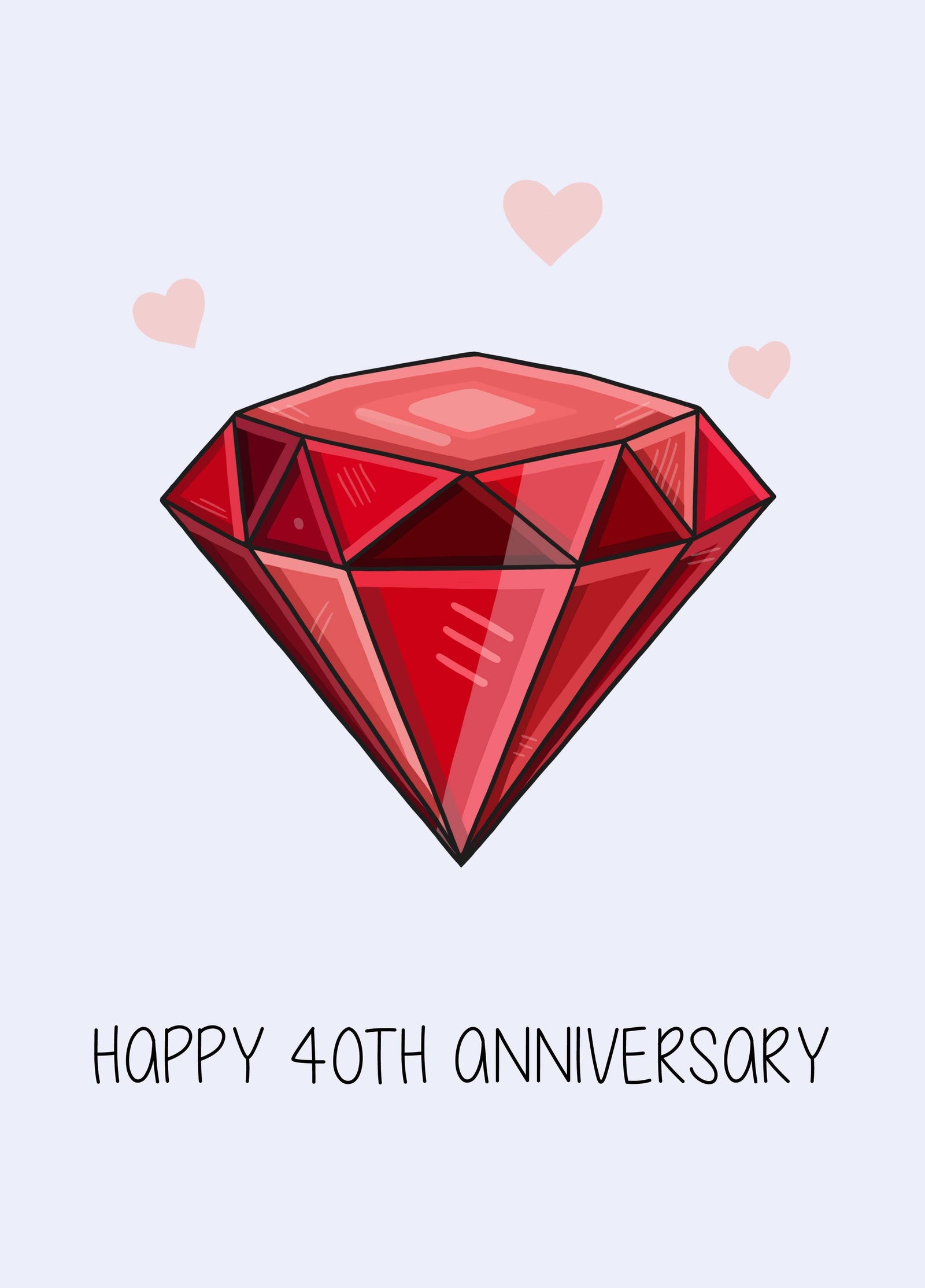 Happy 40th Anniversary Card Ruby Card