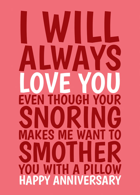 Smother With A Pillow Anniversary Card
