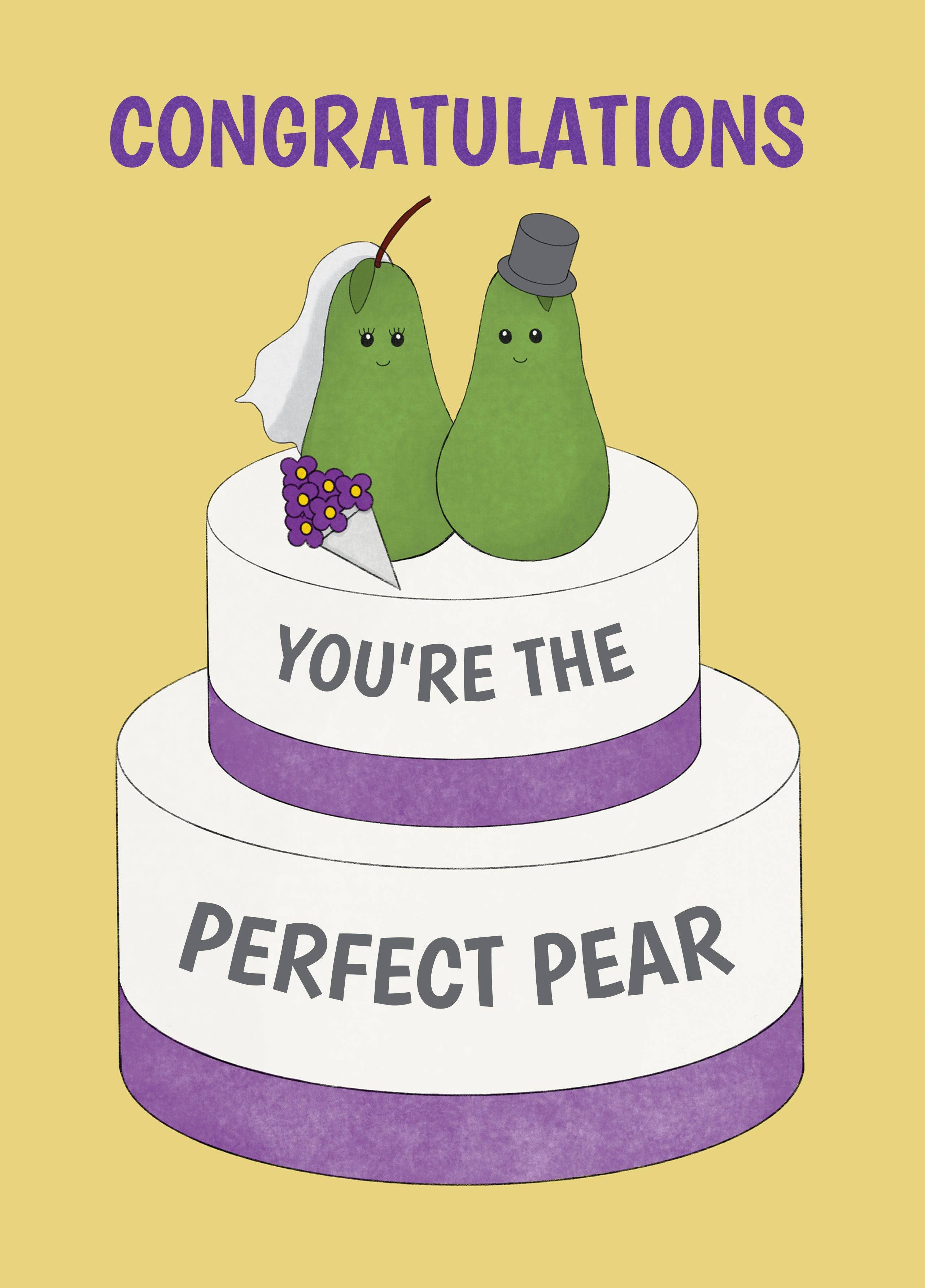 Perfect Pear Cake Wedding Card – Scribbler Cards & Gifts