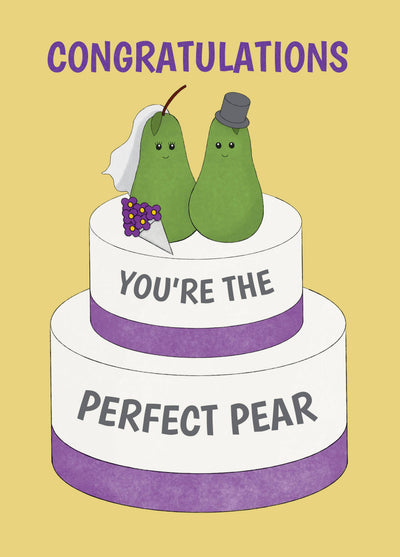 Perfect Pear Cake Wedding Card