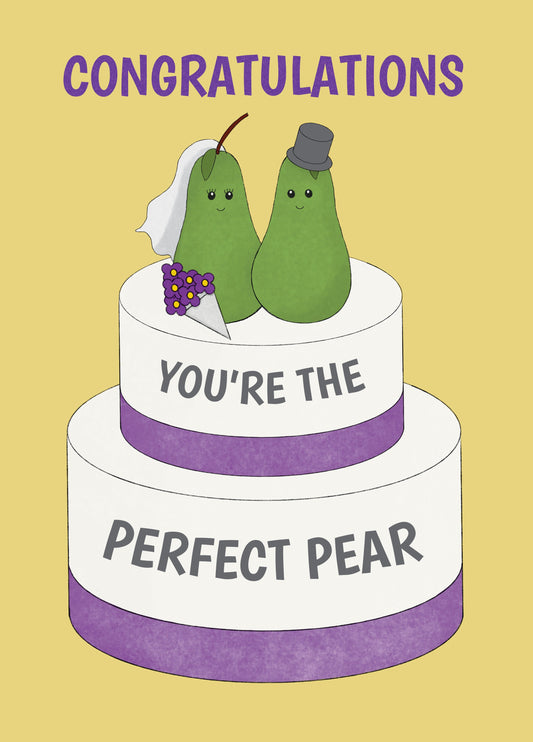 Perfect Pear Cake Wedding Card