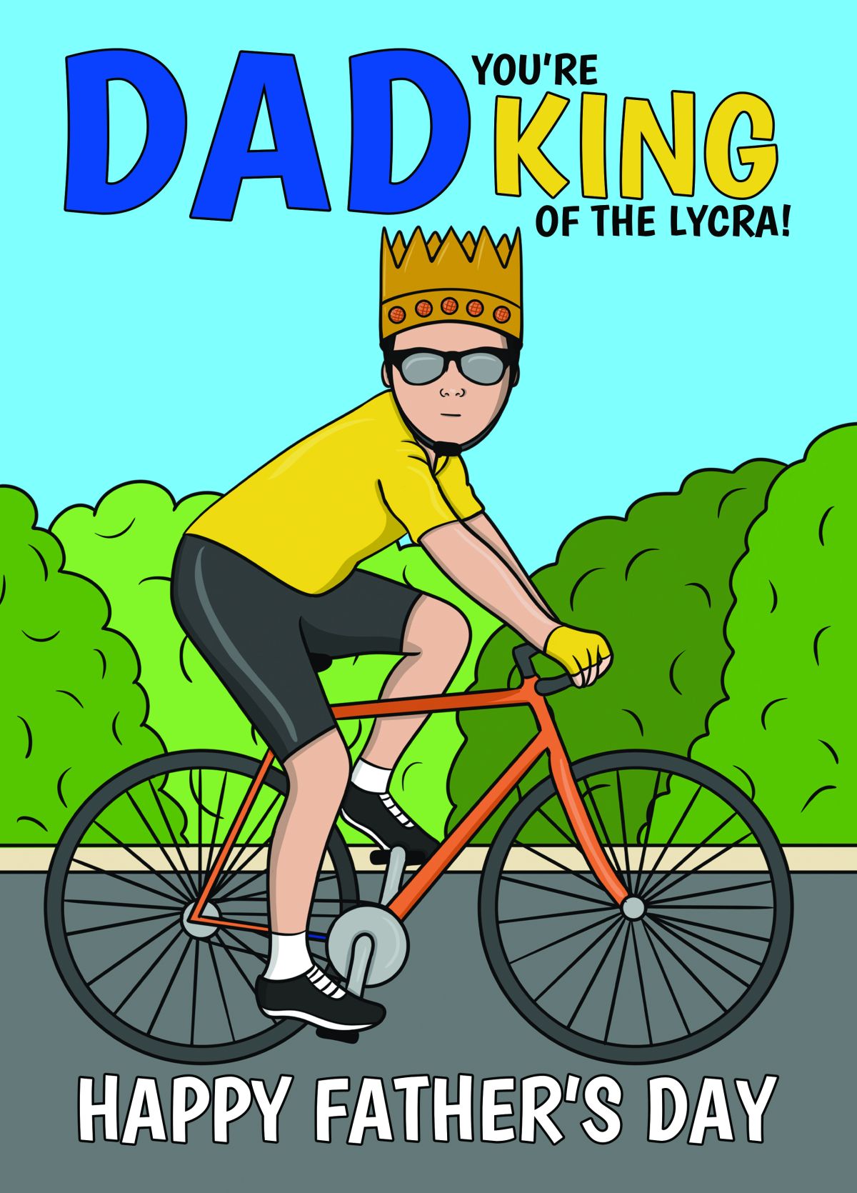 Funny Father’s Day Card – Cycling Dad King Pun