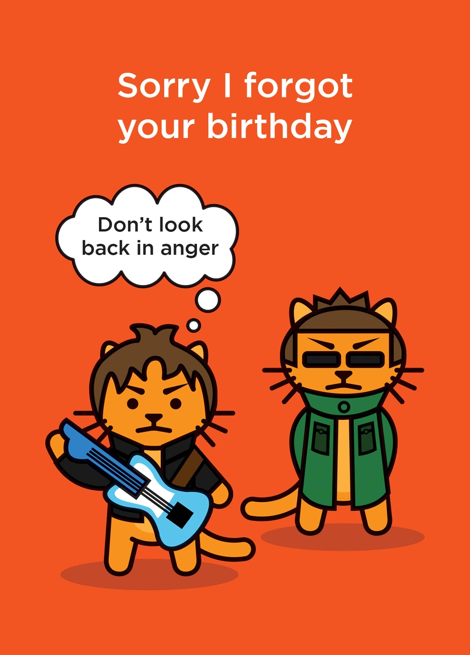 Oasis Back In Anger Belated Birthday Card