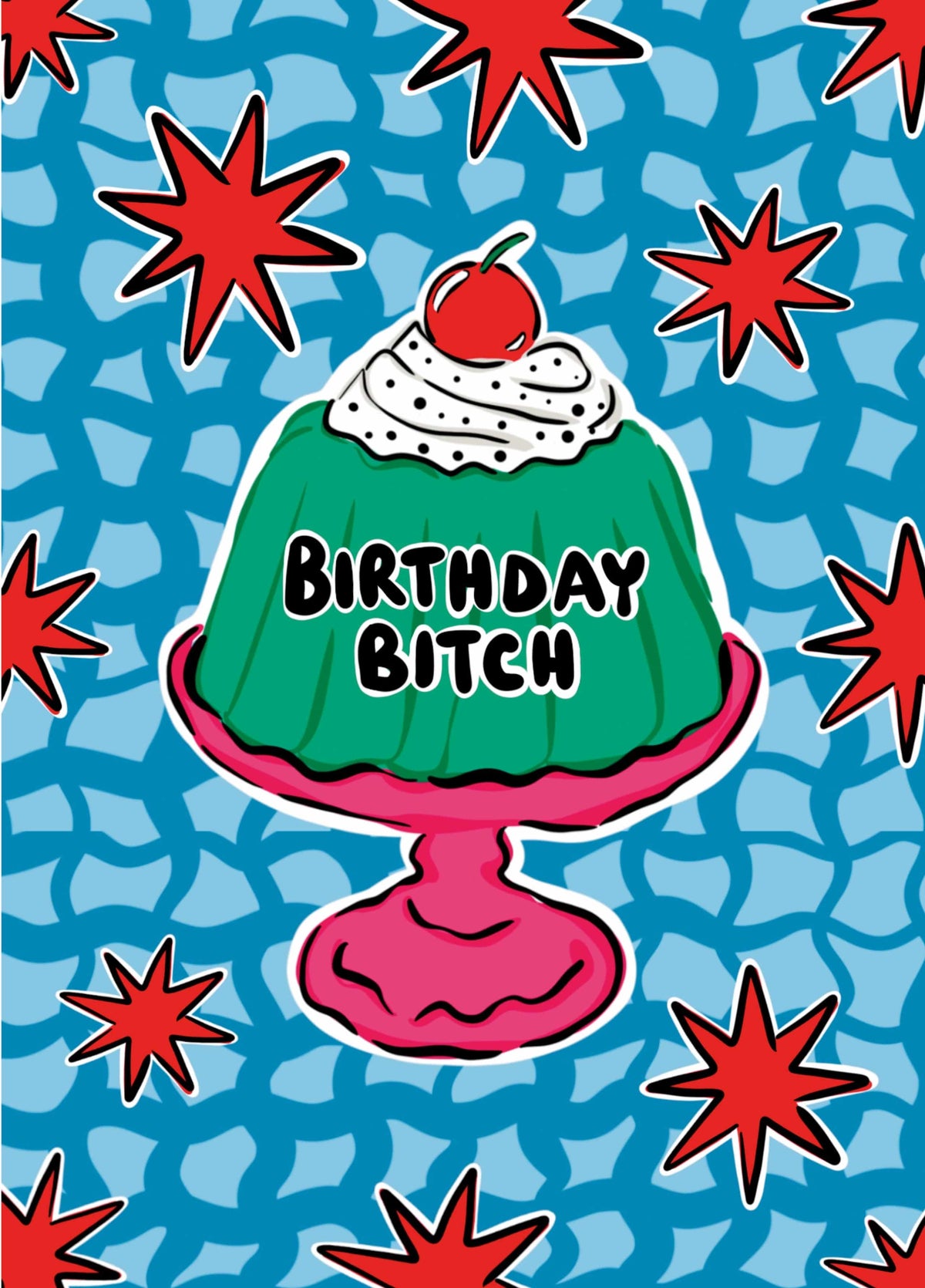 Birthday Bitch Card – Funny Birthday Card For Her – Bold Retro Pudding Design