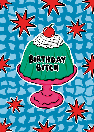 Birthday Bitch Card – Funny Birthday Card For Her – Bold Retro Pudding Design