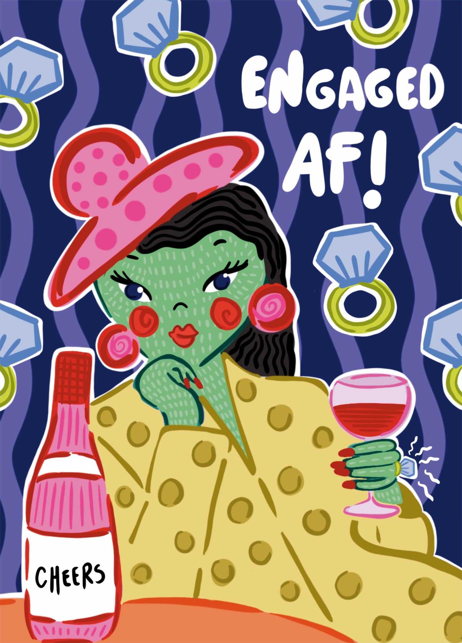 Engaged AF – Funny Engagement Card For Her