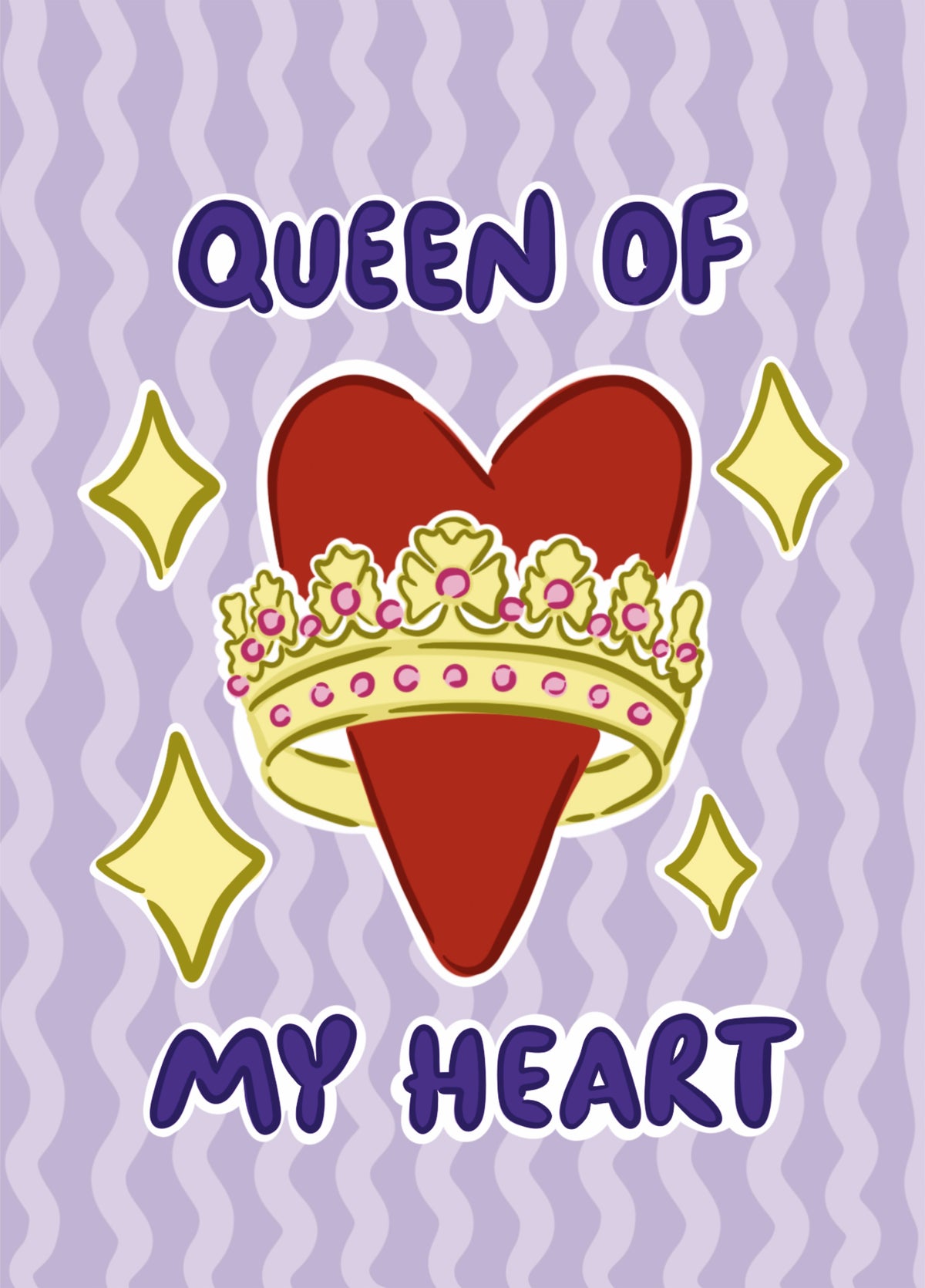 Queen Of My Heart Card – Funny Love & Valentine’s Day Greeting Card