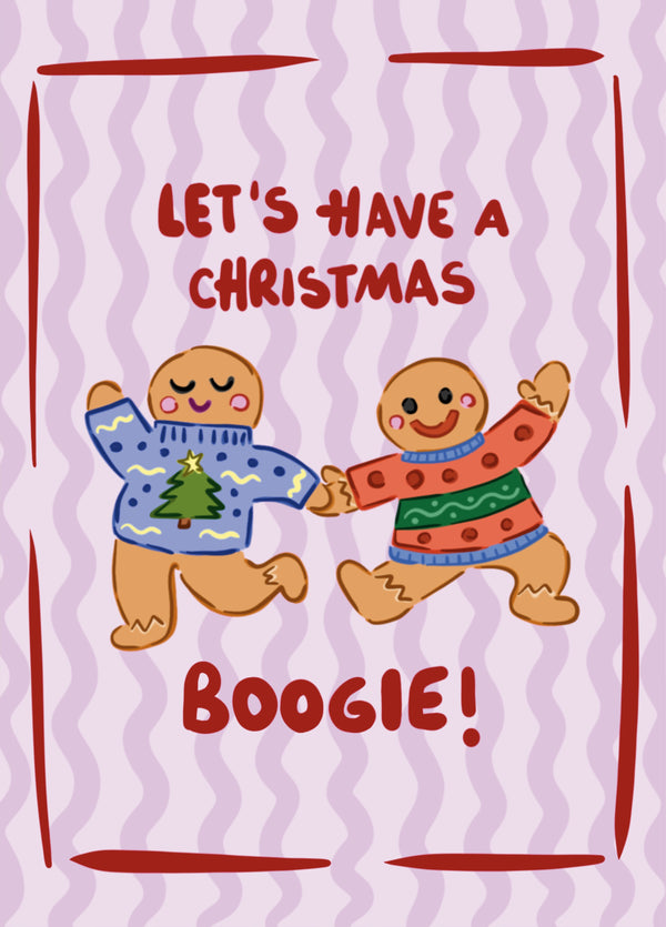 Christmas Boogie Card – Funny Dancing Gingerbread Christmas Greeting