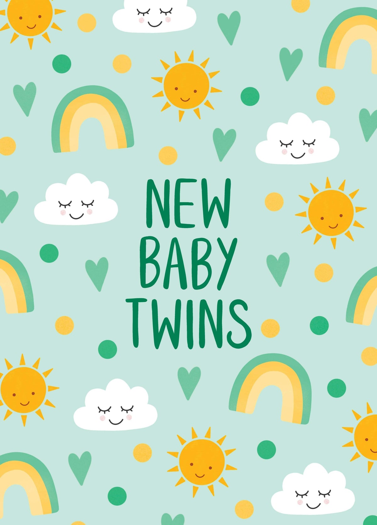 Weather Icons New Baby Twins Card