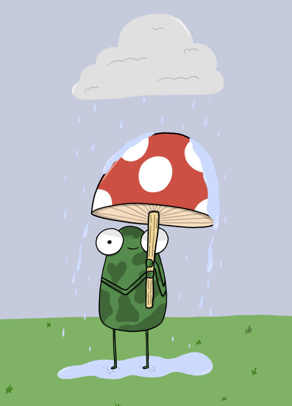 Frog And A Mushroom Card
