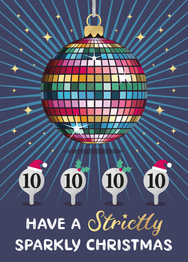 Mirrorball Bauble Christmas Card For A Strictly Come Dancing Fan!