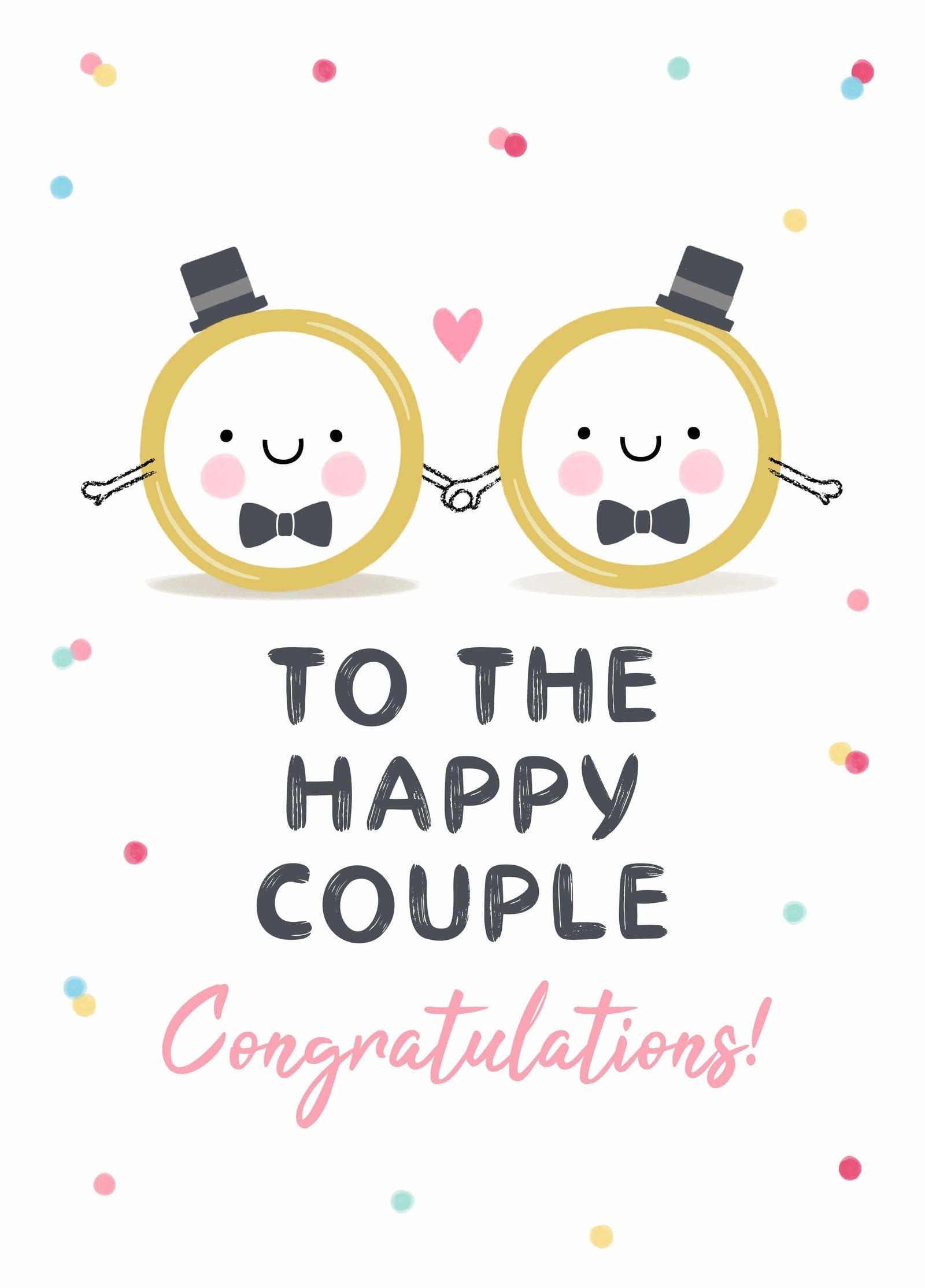 Happy Couple Mr & Mr Wedding Rings Card