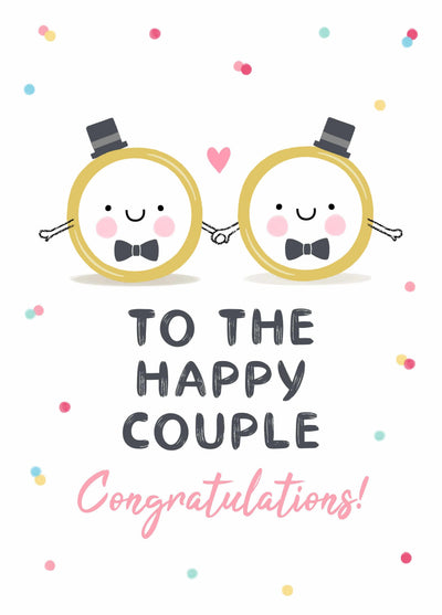Happy Couple Mr & Mr Wedding Rings Card