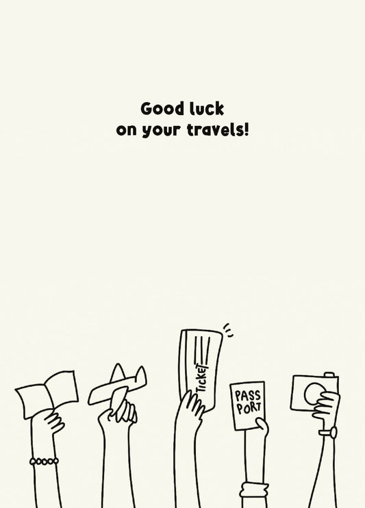 Good Luck On Your Travels - Traveling Holiday Destination Card