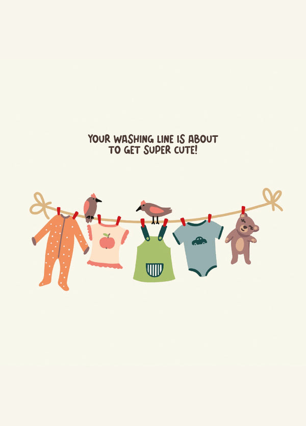 Your Washing Line Is About To Get Super Cute - Congratulations New Baby Card