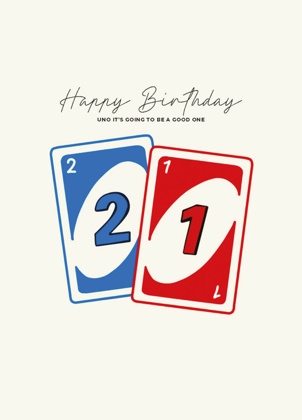 Uno 21st Birthday - Board Game - Card Funny